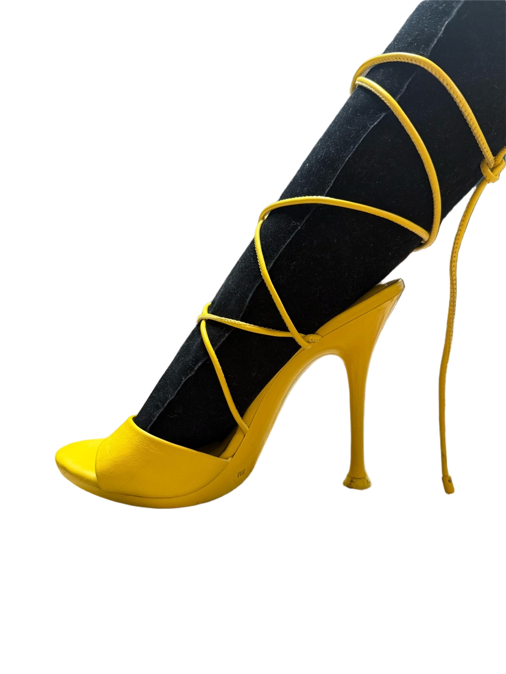 Gianni Bini Yellow Lace-Up Open-Toe High Heel Sandals